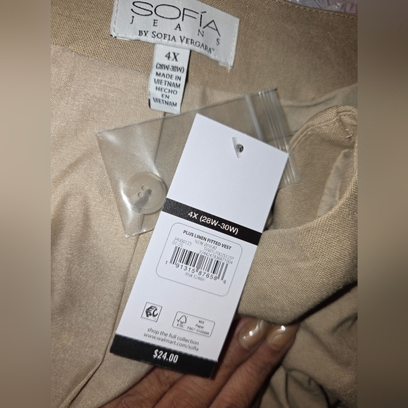 2 For $20 Sofia by Sofia Vergara Beige Vest Linen,Rayon Blend. 4x Nwt Plus - Picture 3 of 6